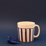 Costa Nova Mar I Striped Ceramic Mug - Blue