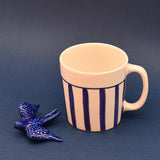 Costa Nova Mar I Striped Ceramic Mug - Blue