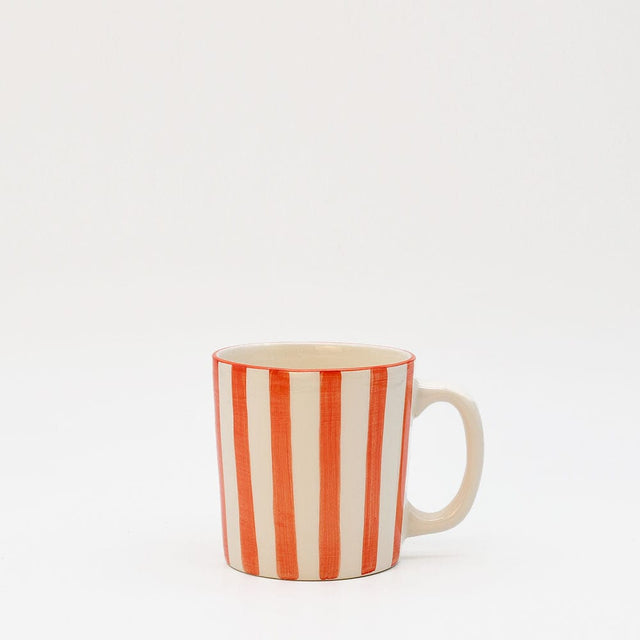 Costa Nova Mar I Striped Ceramic Mug - Red