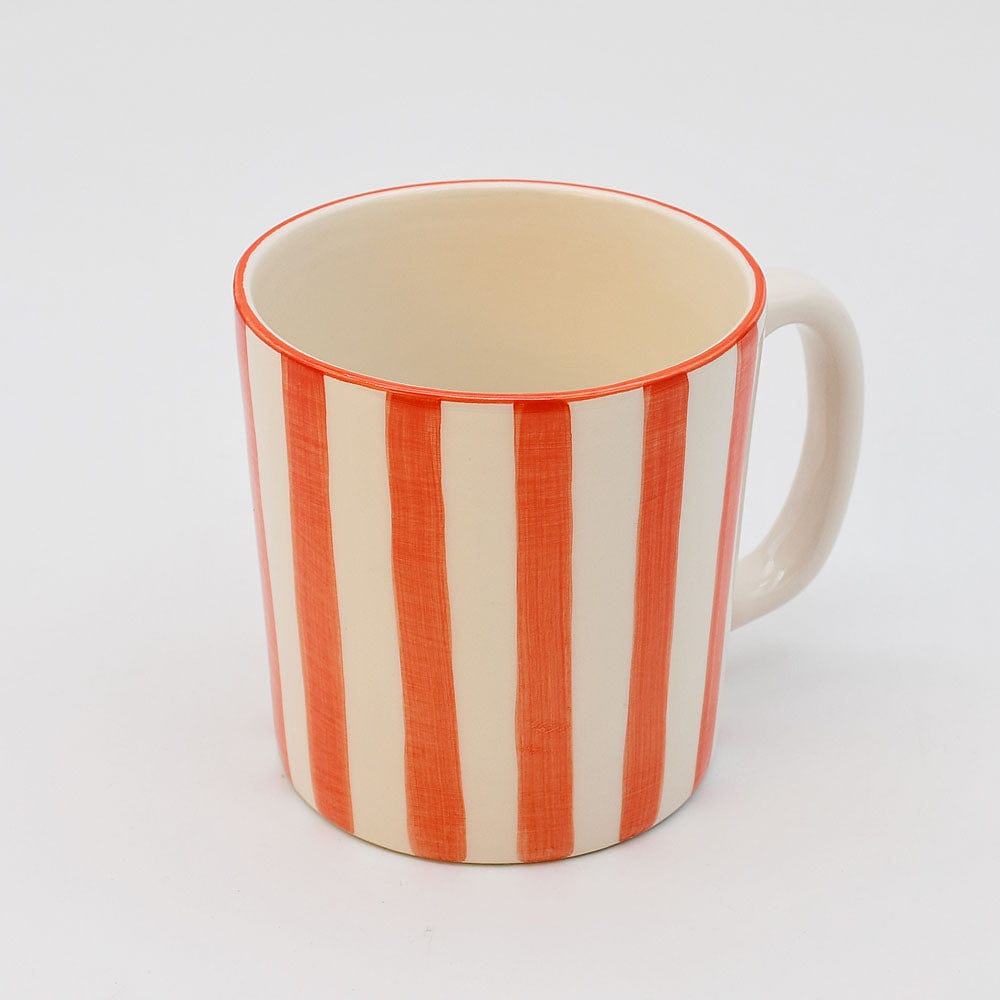 Costa Nova Mar I Striped Ceramic Mug - Red