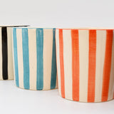 Costa Nova Mar I Striped Ceramic Mug - Red