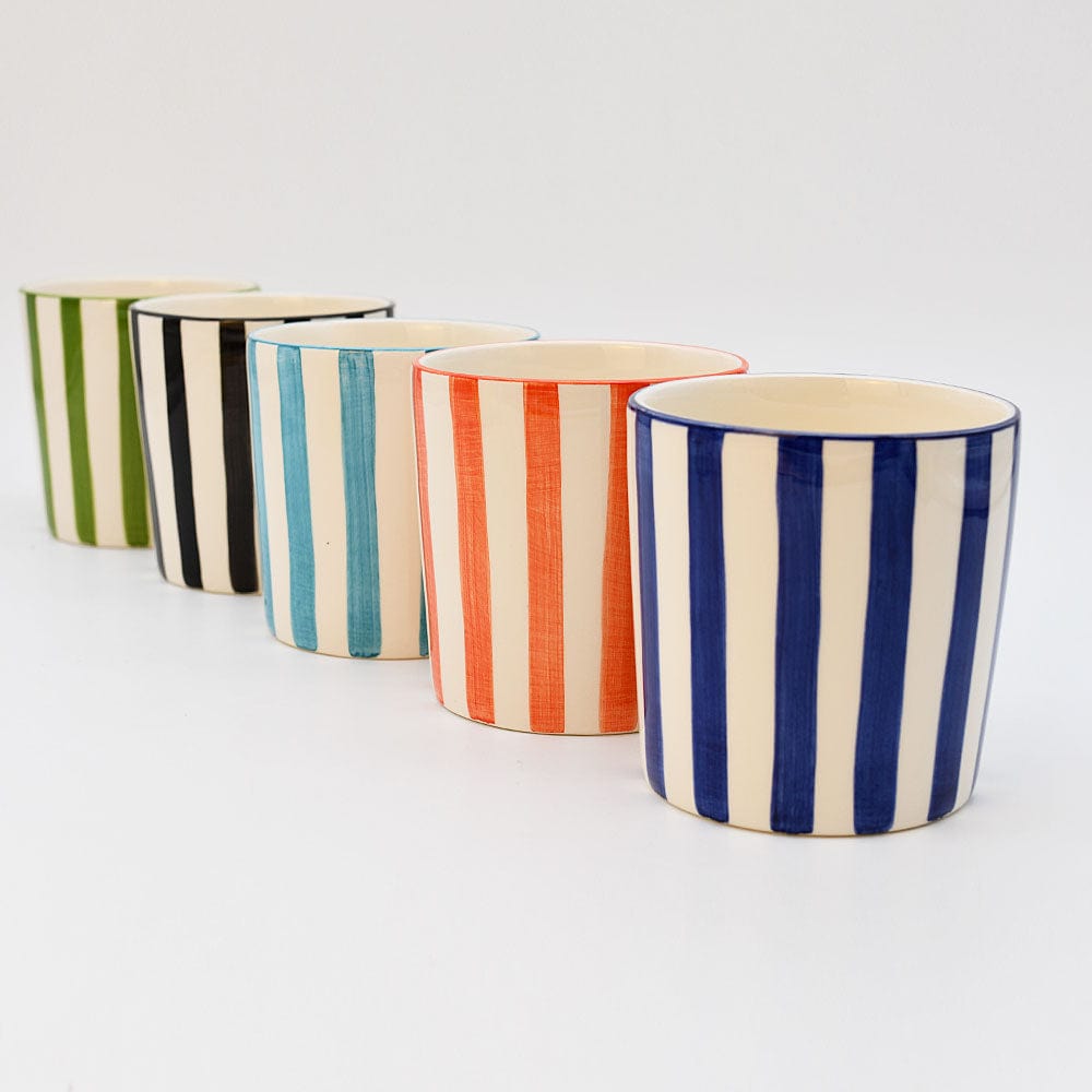 Costa Nova Mar I Striped Ceramic Mug - Turquoise