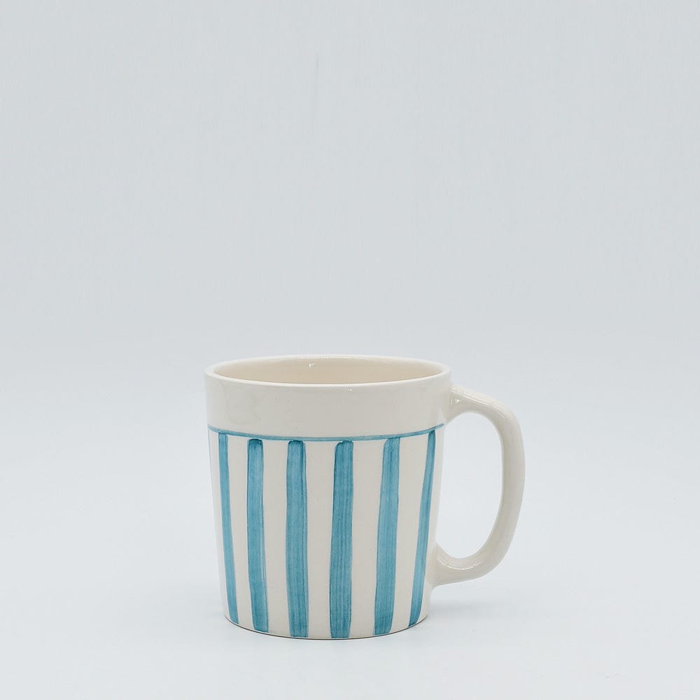 Costa Nova Mar I Striped Ceramic Mug - Turquoise