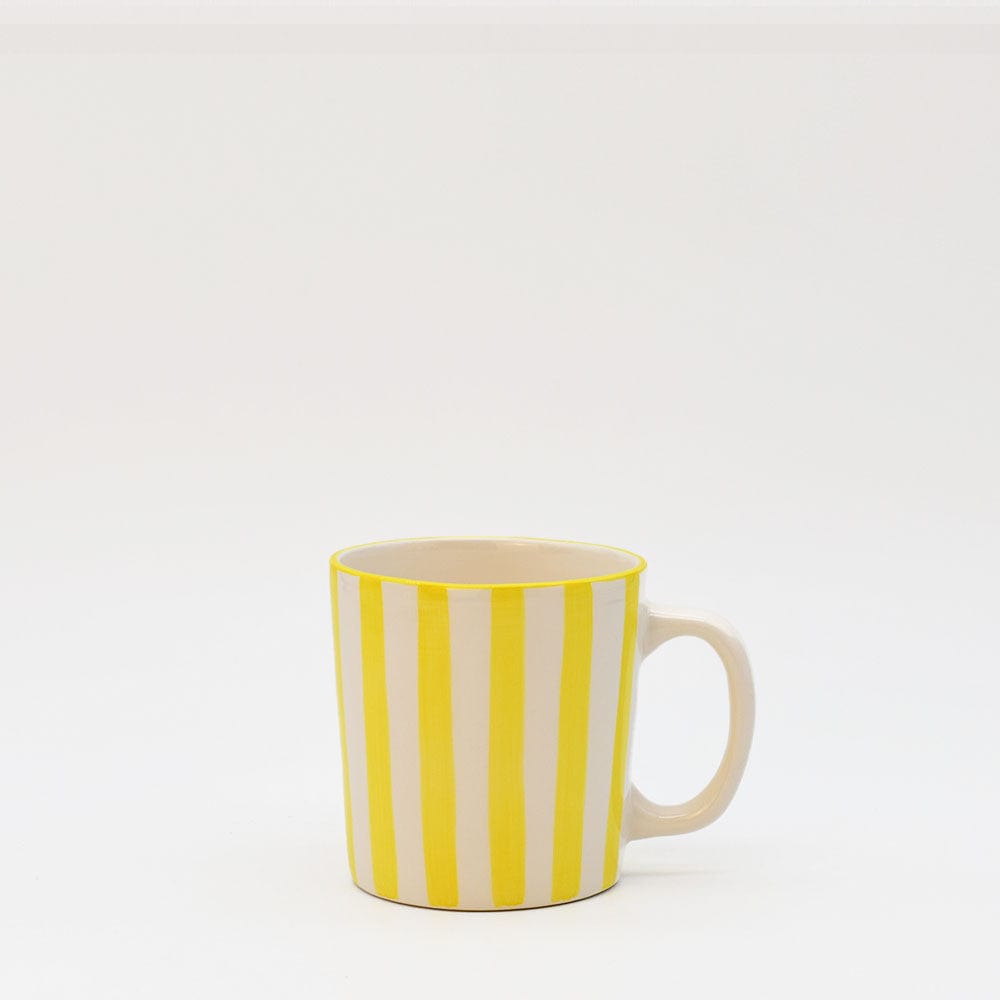 Costa Nova Mar I Striped Ceramic Mug - Yellow