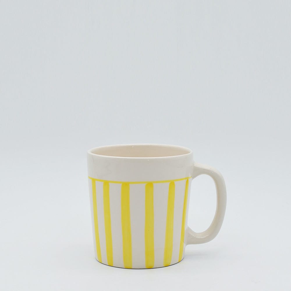 Costa Nova Mar I Striped Ceramic Mug - Yellow