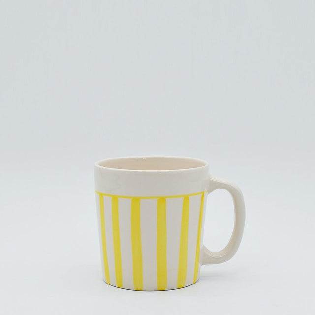 Costa Nova Mar I Striped Ceramic Mug - Yellow