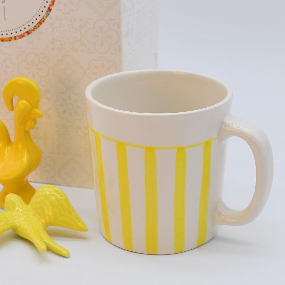 Costa Nova Mar I Striped Ceramic Mug - Yellow