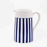 Costa Nova Mar I Striped Ceramic Pitcher - Blue