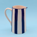 Costa Nova Mar I Striped Ceramic Pitcher - Blue