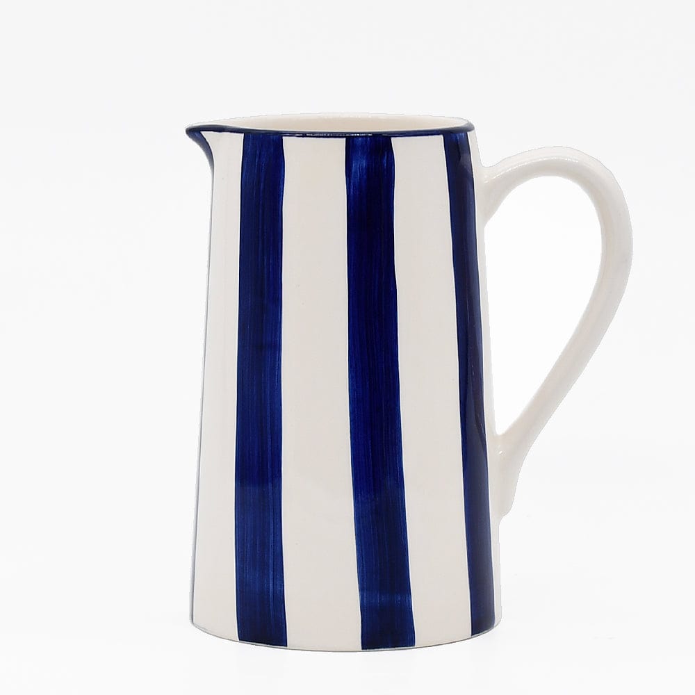 Costa Nova Mar I Striped Ceramic Pitcher - Blue