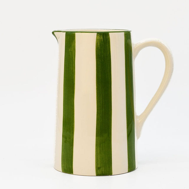 Costa Nova Mar I Striped Ceramic Pitcher - Green