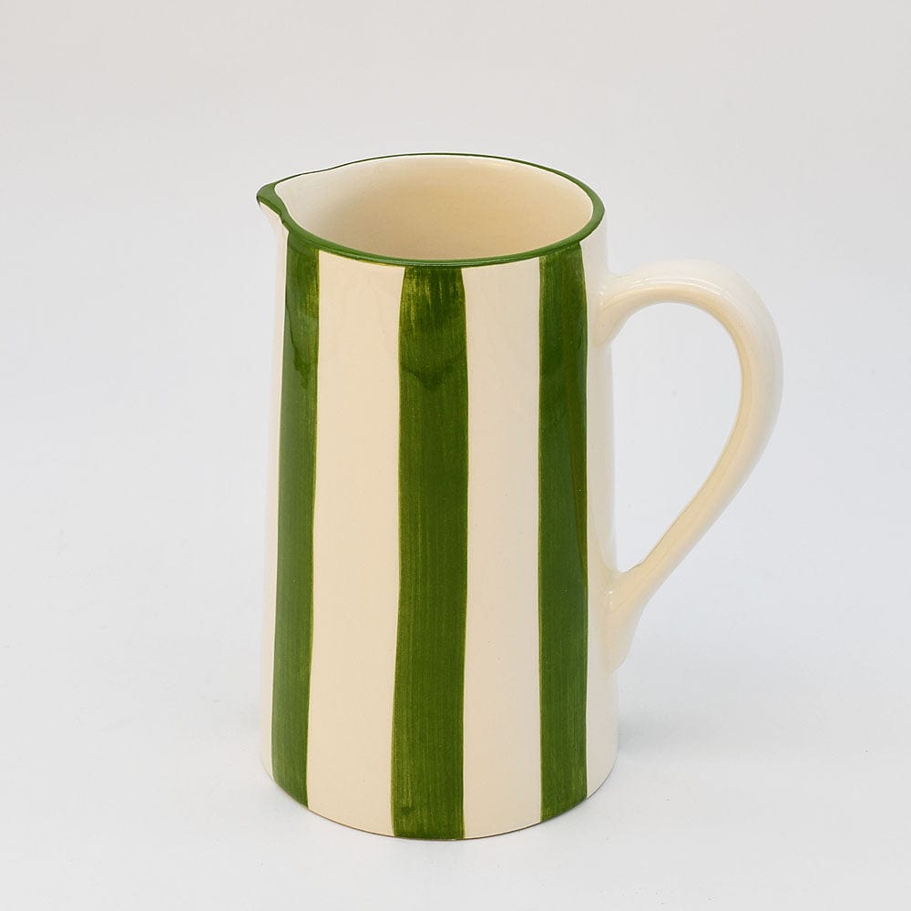 Costa Nova Mar I Striped Ceramic Pitcher - Green