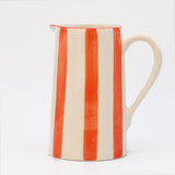 Costa Nova Mar I Striped Ceramic Pitcher - Red