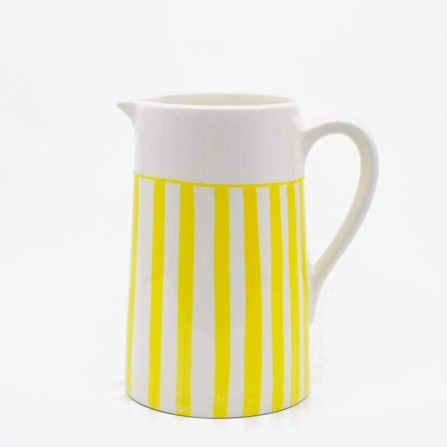 Costa Nova Mar I Striped Ceramic Pitcher - Yellow