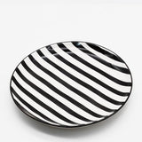 Costa Nova Mar I Striped Ceramic Plate 7.9'' - Black