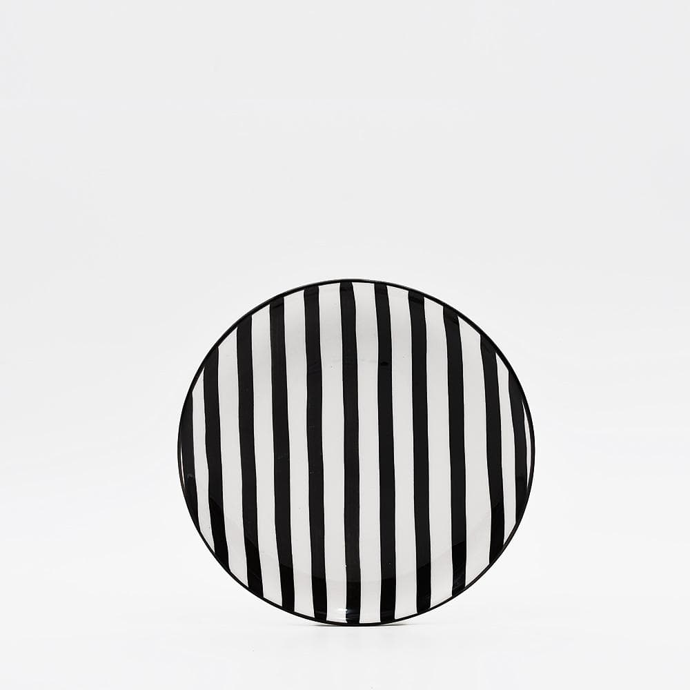 Costa Nova Mar I Striped Ceramic Plate 7.9'' - Black