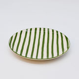 Costa Nova Mar I Striped Ceramic Plate 7.9'' - Green