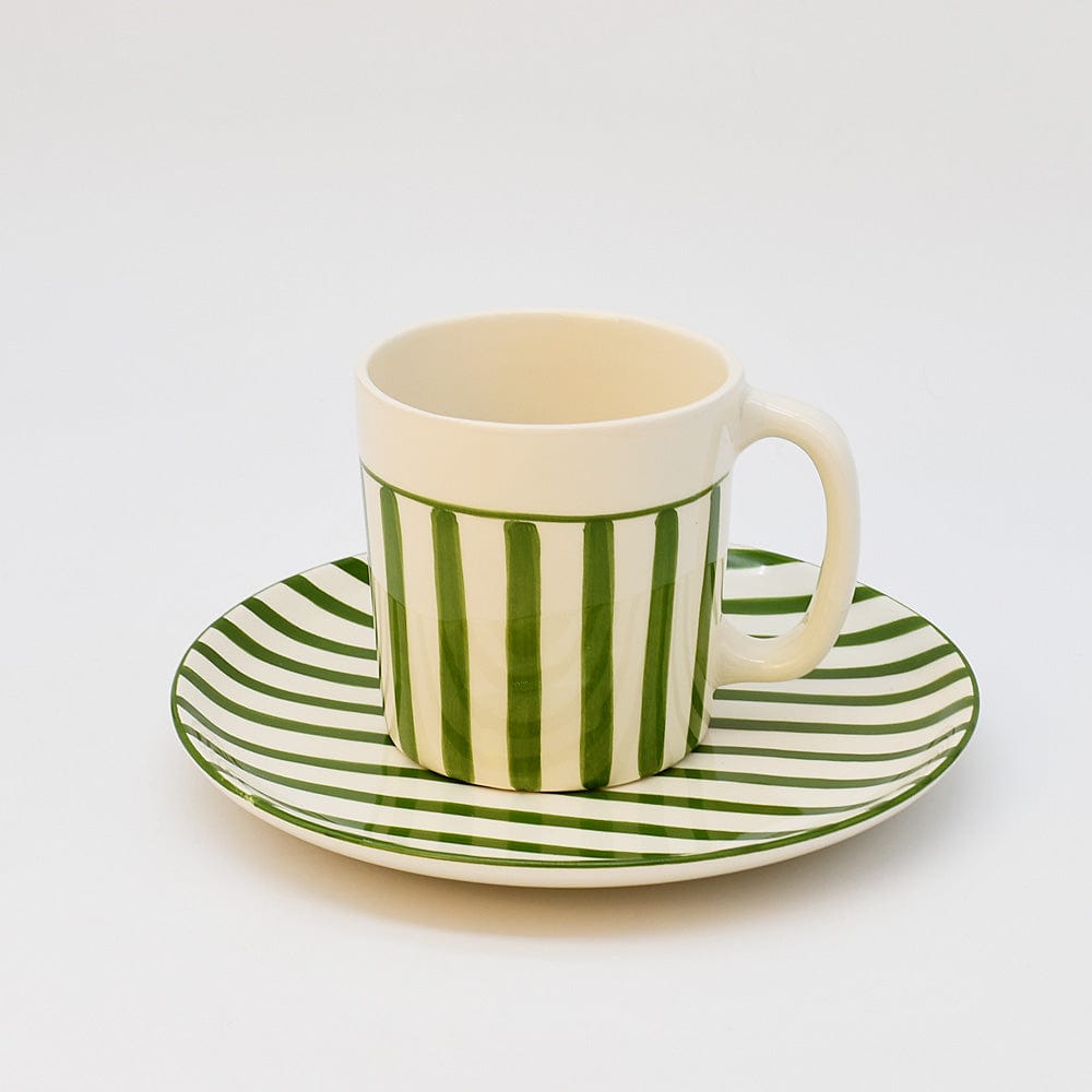 Costa Nova Mar I Striped Ceramic Plate 7.9'' - Green