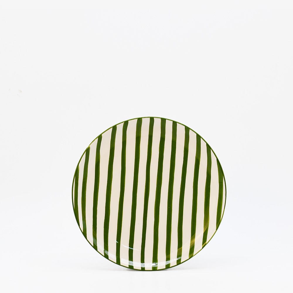 Costa Nova Mar I Striped Ceramic Plate 7.9'' - Green