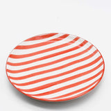 Costa Nova Mar I Striped Ceramic Plate 7.9'' - Red