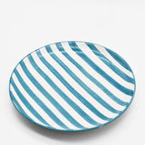 Costa Nova Mar I Striped Ceramic Plate 7.9'' - Turquoise