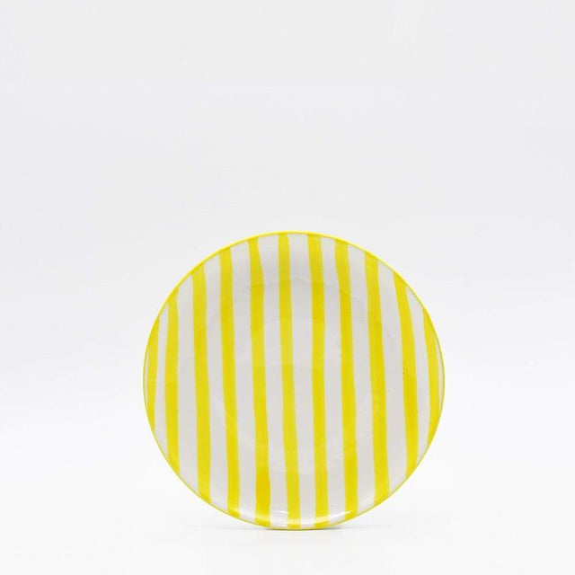 Costa Nova Mar I Striped Ceramic Plate 7.9'' - Yellow