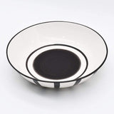 Costa Nova Mar I Striped Ceramic Salad Bowl 9.8'' - Black