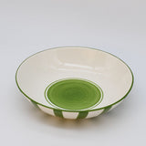 Costa Nova Mar I Striped Ceramic Salad Bowl 9.8'' - Green