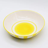 Costa Nova Mar I Striped Ceramic Salad Bowl 9.8'' - Yellow