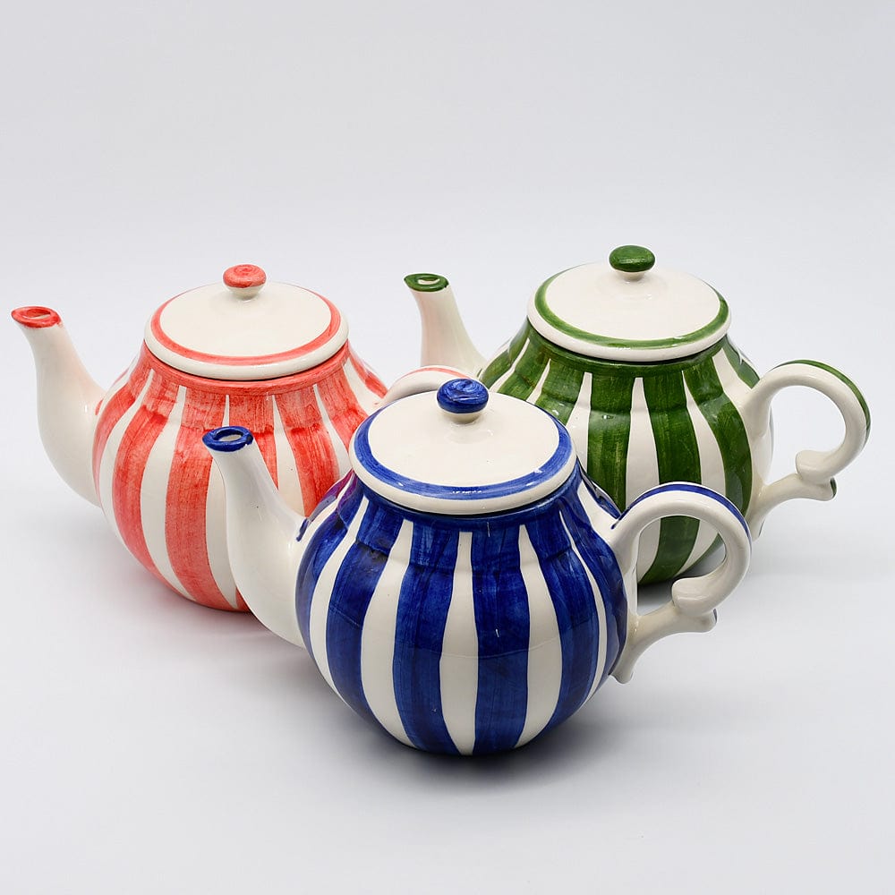 Costa Nova Mar I Striped Ceramic Tea Pot - Blue