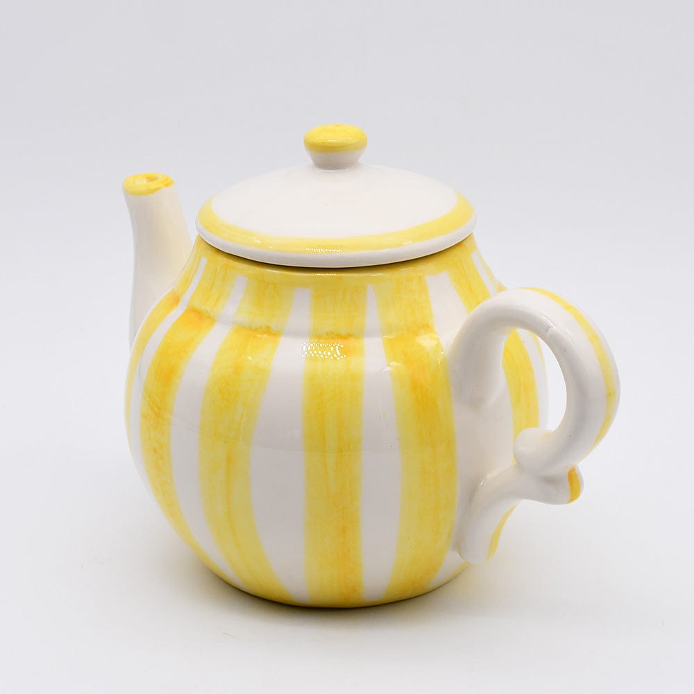 Costa Nova Mar I Striped Ceramic Tea Pot - Yellow