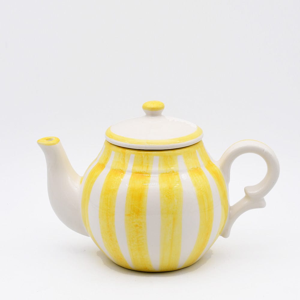 Costa Nova Mar I Striped Ceramic Tea Pot - Yellow