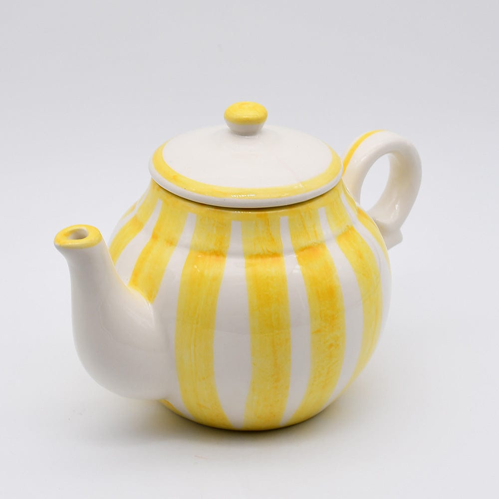 Costa Nova Mar I Striped Ceramic Tea Pot - Yellow