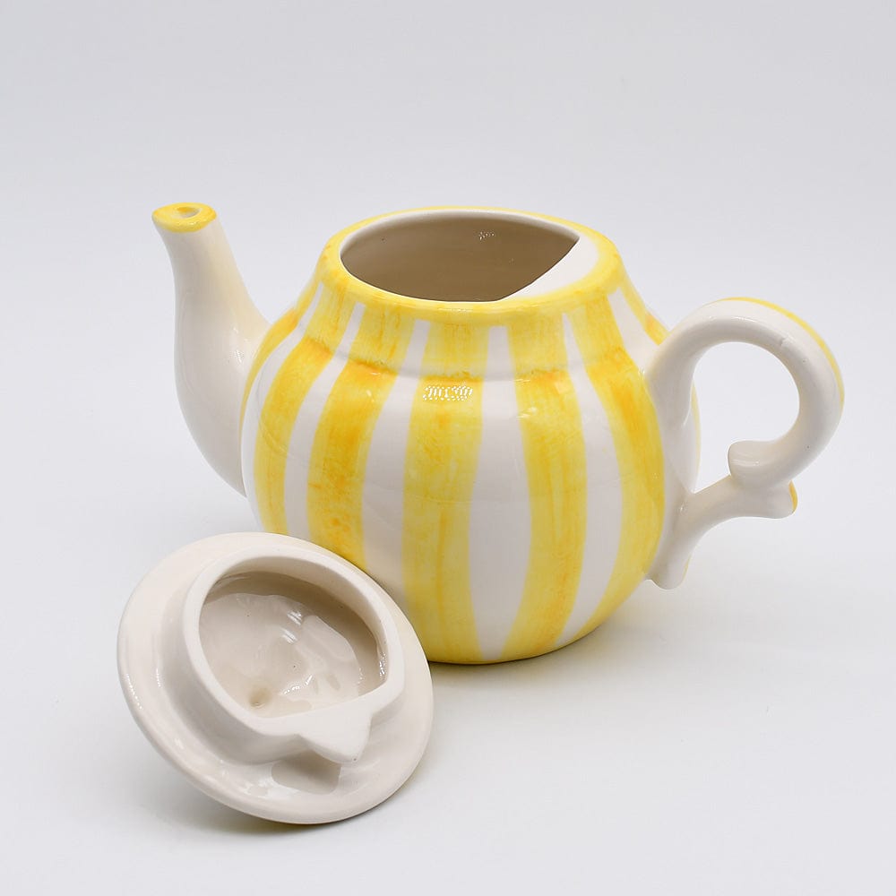 Costa Nova Mar I Striped Ceramic Tea Pot - Yellow