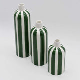 Costa Nova Mar I Striped Ceramic Vase - Green