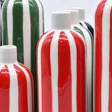 Costa Nova Mar I Striped Ceramic Vase - Red