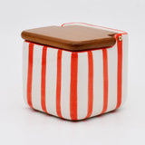 Costa Nova Mar I Striped Kitchen Canister - Red