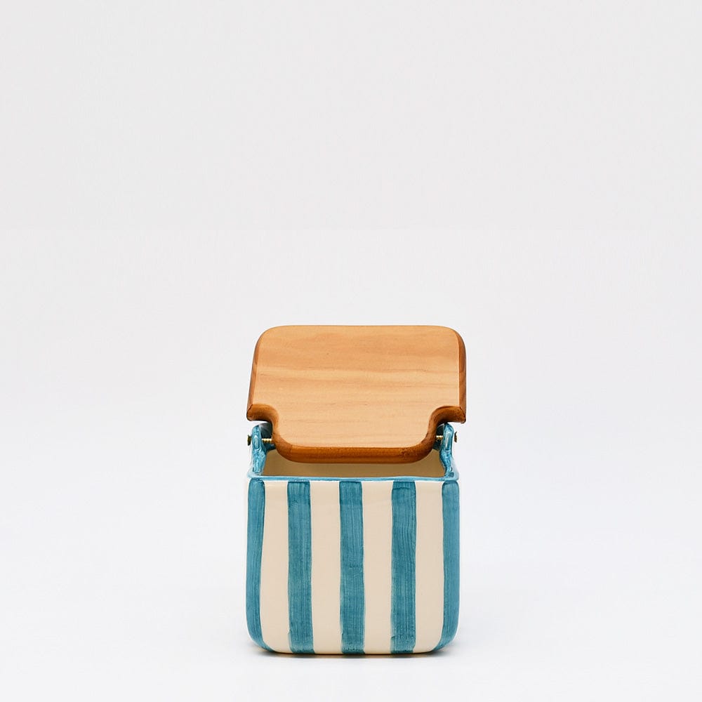 Costa Nova Mar I Striped Kitchen Canister - Turquoise