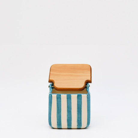 Costa Nova Mar I Striped Kitchen Canister - Turquoise