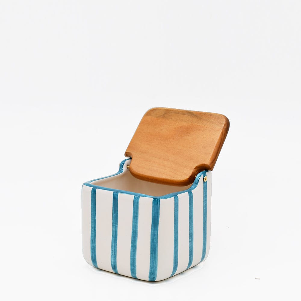 Costa Nova Mar I Striped Kitchen Canister - Turquoise