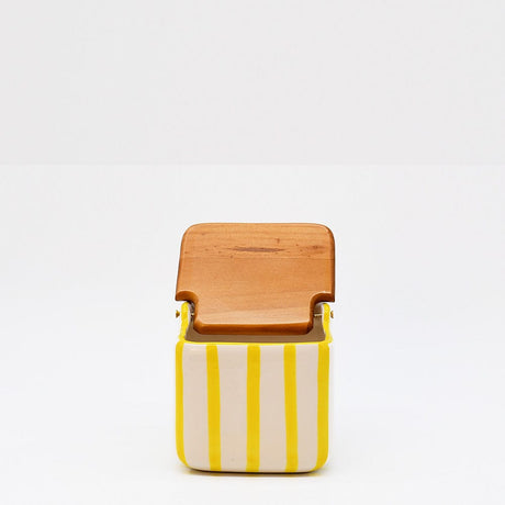 Costa Nova Mar I Striped Kitchen Canister - Yellow