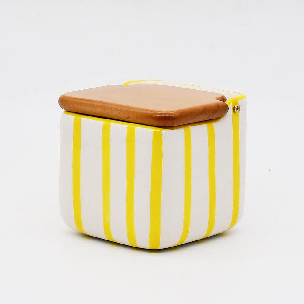 Costa Nova Mar I Striped Kitchen Canister - Yellow