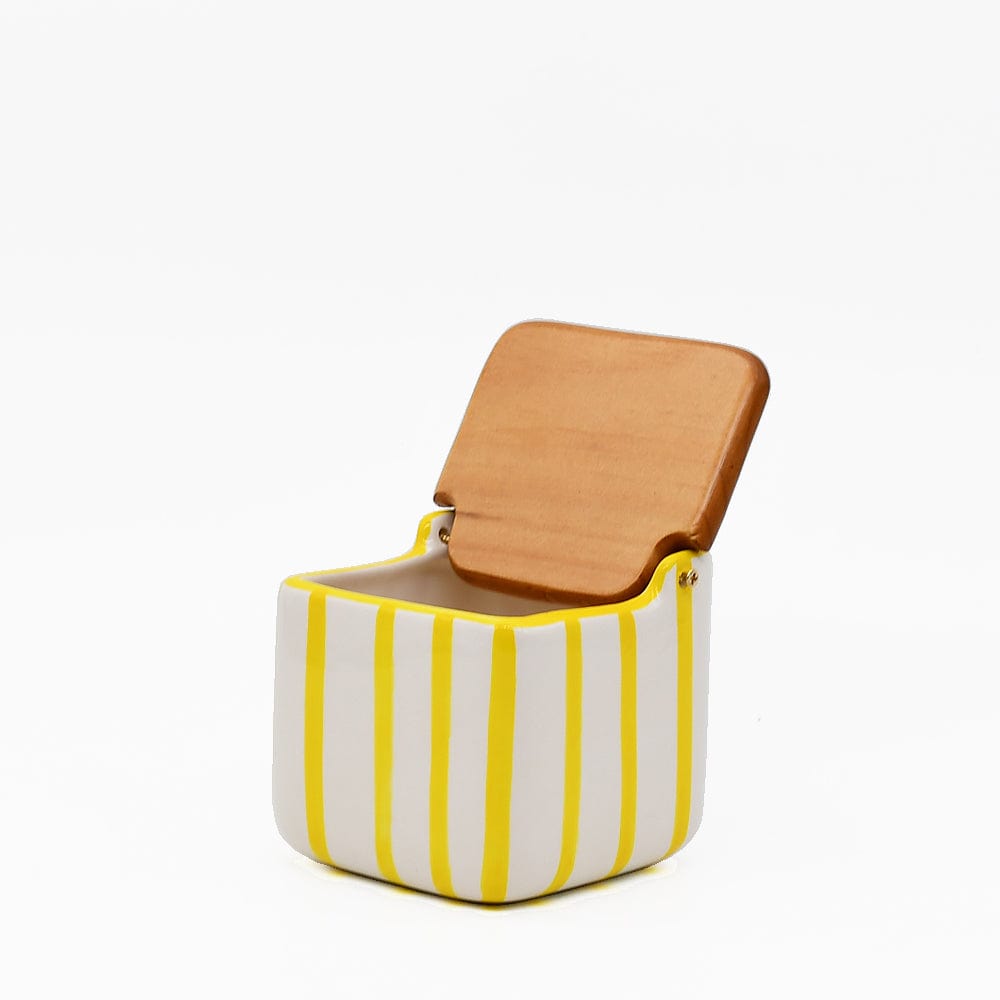 Costa Nova Mar I Striped Kitchen Canister - Yellow