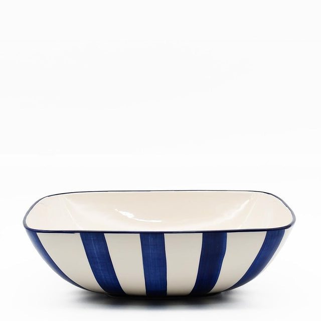 Costa Nova Mar I Striped Salad Bowl 11.0'' - Blue