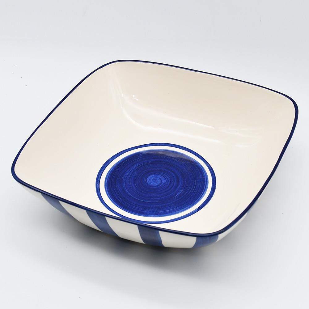 Costa Nova Mar I Striped Salad Bowl 11.0'' - Blue