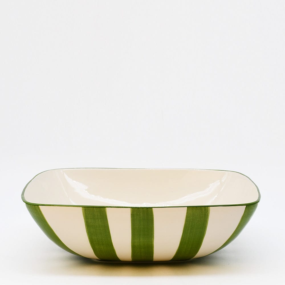 Costa Nova Mar I Striped Salad Bowl 11.0'' - Green