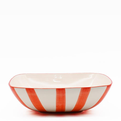 Costa Nova Mar I Striped Salad Bowl 11.0'' - Red