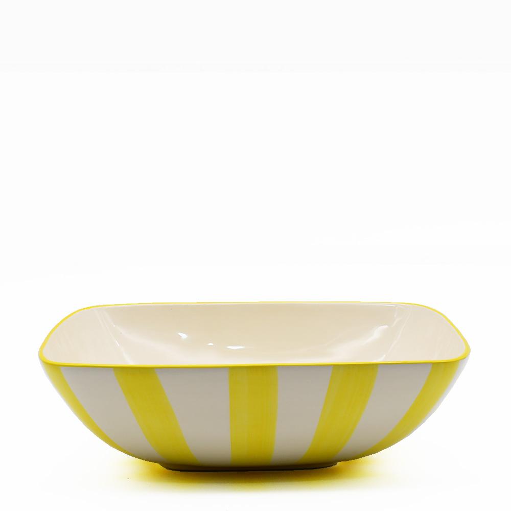 Costa Nova Mar I Striped Salad Bowl 11.0'' - Yellow