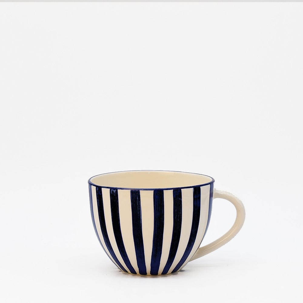 Costa Nova Mar | Striped Ceramic Large Cup - Black