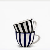 Costa Nova Mar | Striped Ceramic Large Cup - Black